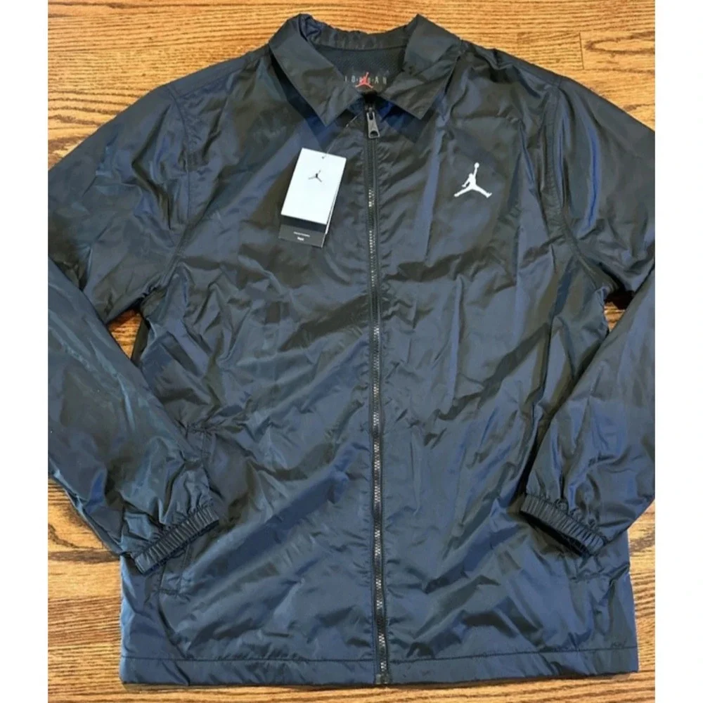 Nike Air Jordan Flight MVP Men's Size Medium Full Zip Black Jacket FD7423-010 - Picture 2 of 8